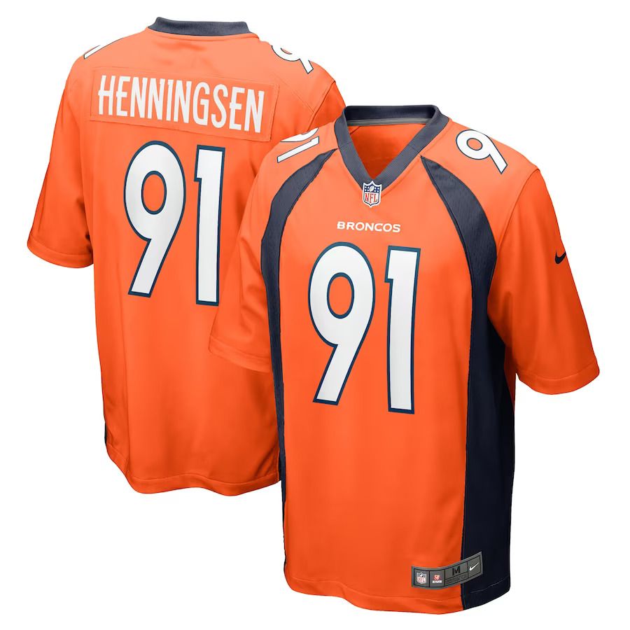 Men Denver Broncos #91 Matt Henningsen Nike Orange Game Player NFL Jersey->women nfl jersey->Women Jersey